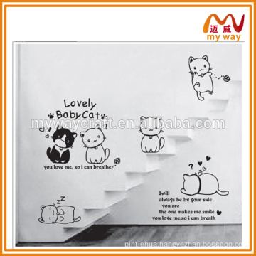 cute cat series wall stickers, children wall stickers , buy from china market